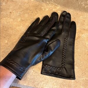 Vintage leather gloves dark brown